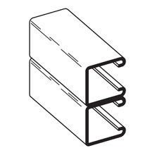 Eaton B-Line series strut channel, 1.62" H x 120" L x 1.62" W, Steel, Hot-dipped galvanized finish, 12 Gauge