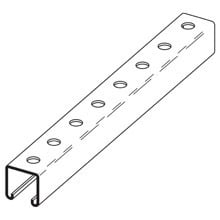 B22H17/8-120HDG Slotted Strut Channel, 10 ft x 1-5/8 inch x 1-5/8 inch, Hot-dipped Galvanized Steel, 12 Gauge