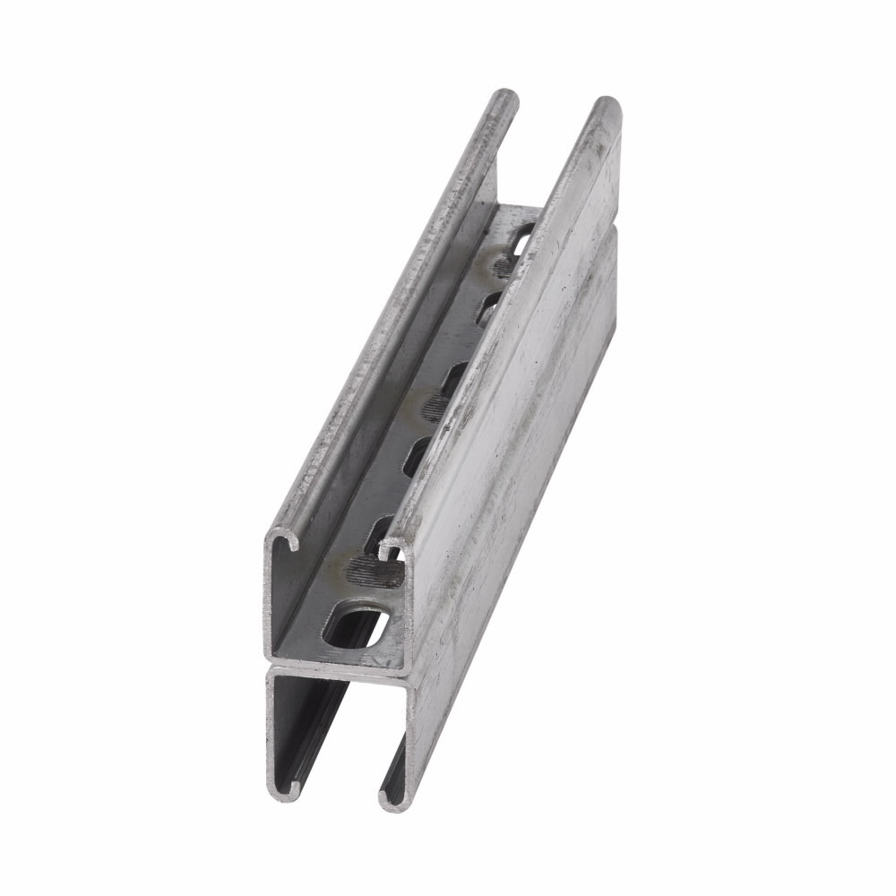 B22SHA-120SS4 Slotted Strut Channel, Back-to-Back, 10 ft x 1-5/8 inch x 1-5/8 inch, Type 304 Stainless Steel, SHA Holes, 12 Gauge