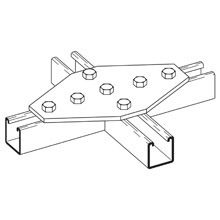 Eaton B-Line series gusset plate, 5.37" H x 9.12" L x 1.62" W, Steel, Hot-dipped galvanized