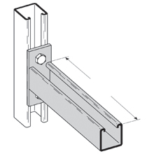 B409-24SS4 Cantilever Bracket, 2 Holes, 24 in L x 2 in W, 304 Stainless Steel