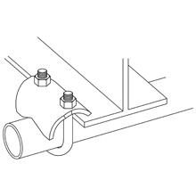 B422-4HDG Right Angle Clamp, 4 in Conduit, 1000 lb Load, Hot Dipped Galvanized