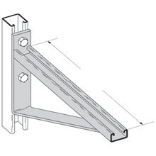 B494-12HDG Braced Single Bracket, 2 Holes, 12 in L