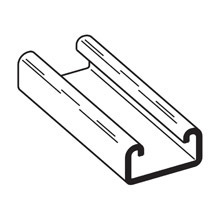 strut channel, 0.81" H x 240" L x 1.62" W, Steel, Hot-dipped galvanized, 12 Gauge