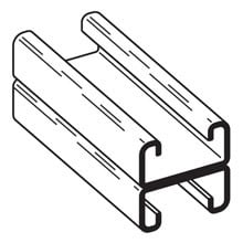 B54A-120SS4 Back to Back Metal Framing Channel, 120 in L 1-5/8 in W 14 ga THK, 304 Stainless Steel, 304 Stainless Steel, Domestic