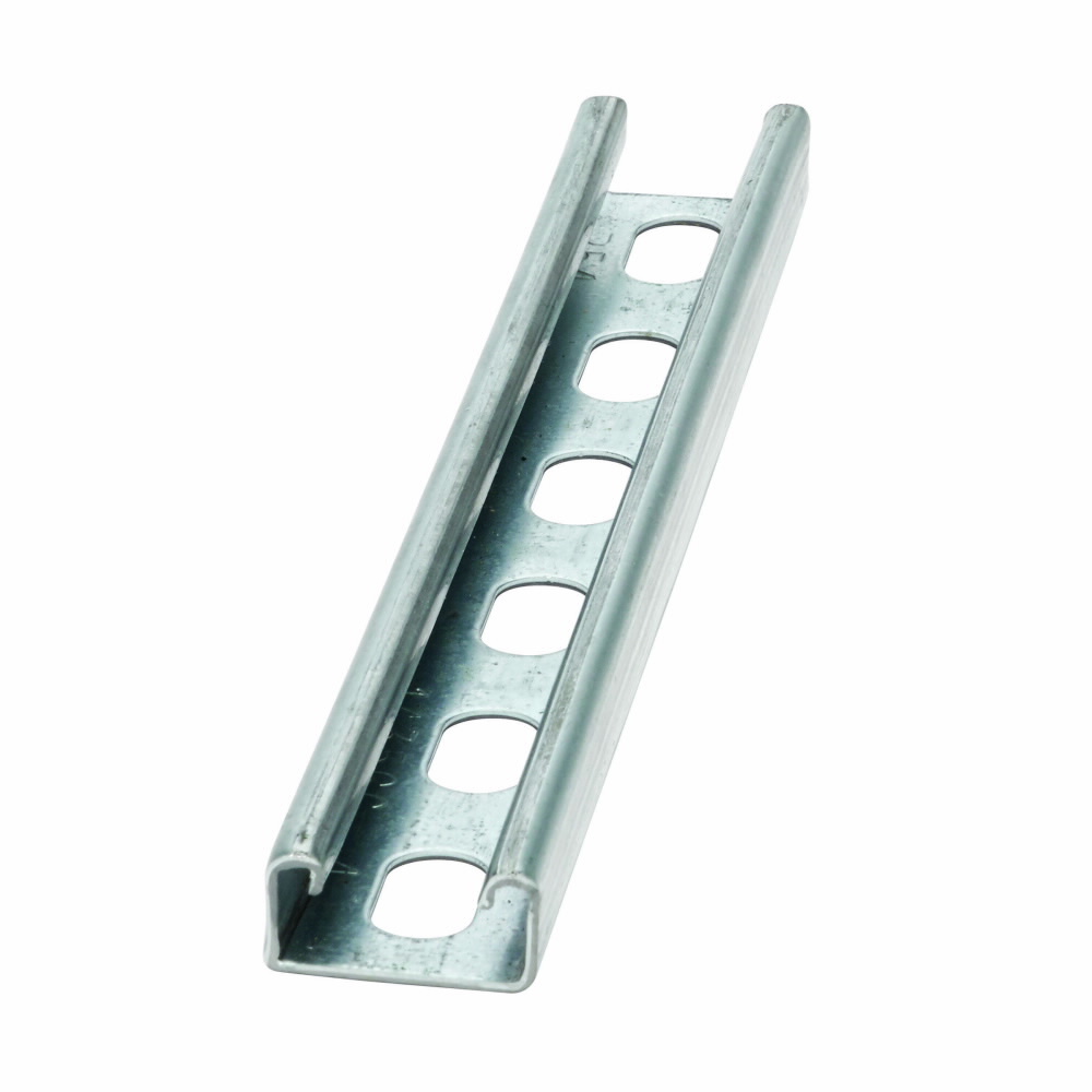 B54SH-120HDG Slotted Single Metal Framing Channel, 10 ft L 1-5/8 in W 13/16 in D 14 ga THK, ASTM A123 Cold Formed Low Carbon Steel, Hot-Dipped Galvanized, Domestic
