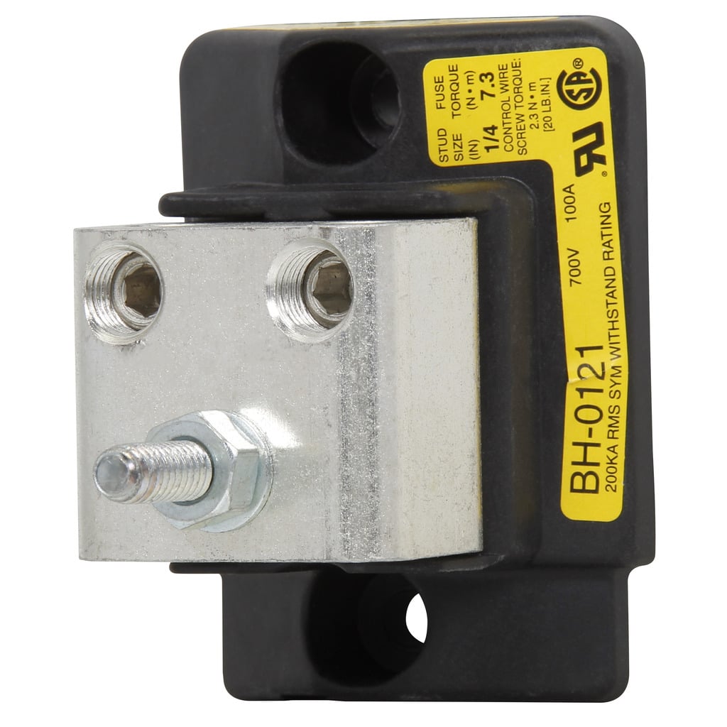 BH-0122 Modular Square High Speed Fuse Block, 0 to 700 V, 0 to 100 A, 14 to 1/0 AWG Wire, 1 Pole