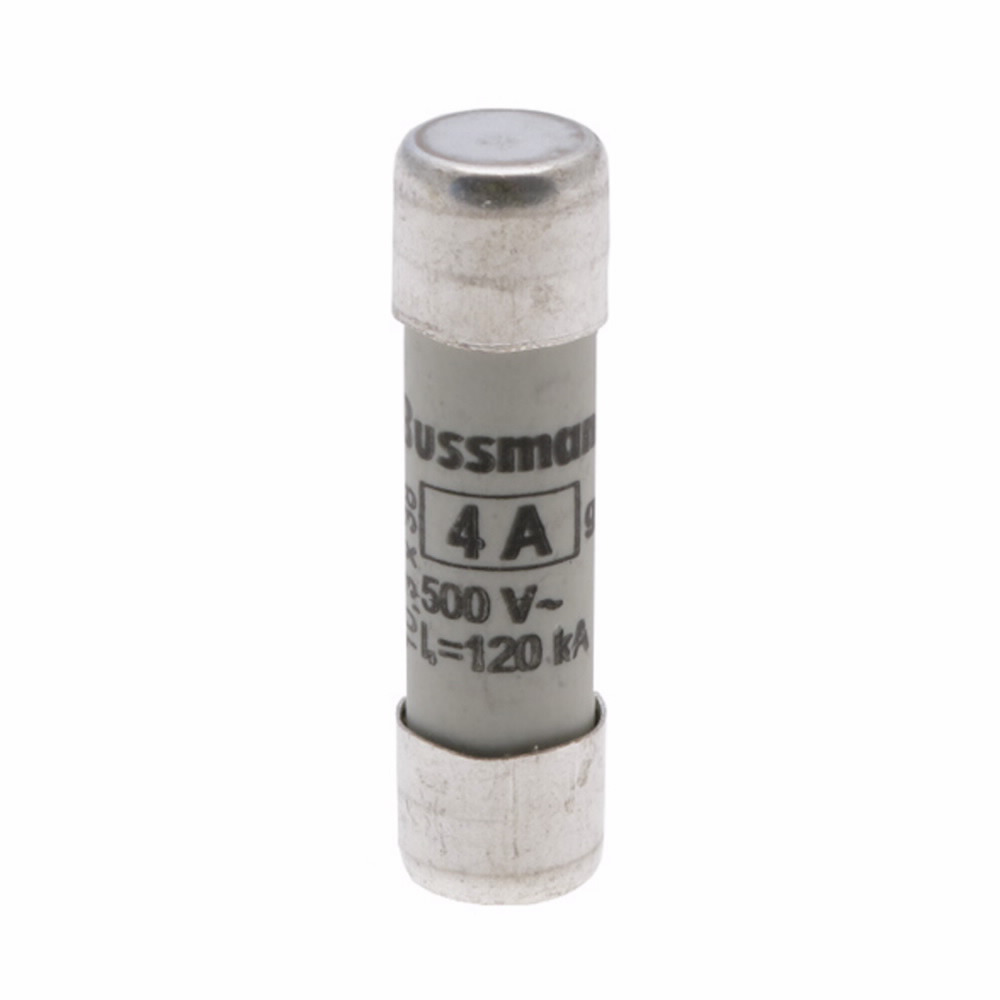 C10G4 Cylindrical Low Voltage Fuse, 4 A, 500 V AC, 120 kA Interrupt, Class: GL/GG/C, Cylindrical Body