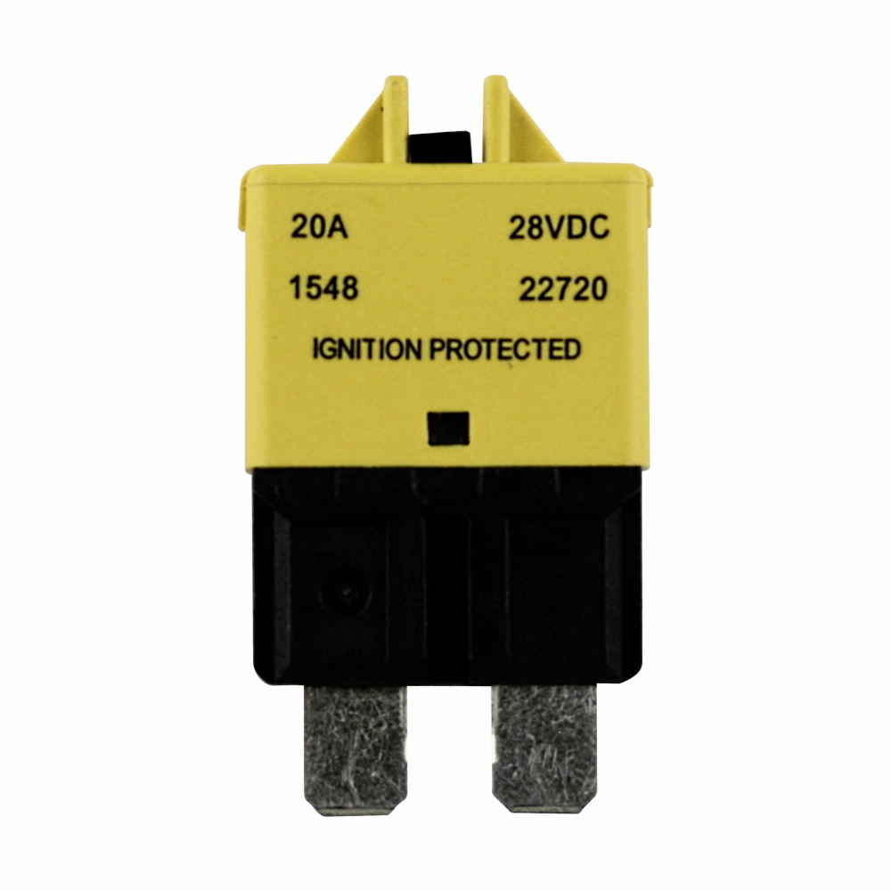 CB227-20 Type III ATC Footprint Low Profile Manual Automotive Circuit Breaker, 28 V DC, 20 A, 2 kAIC Interrupt, 1 Pole