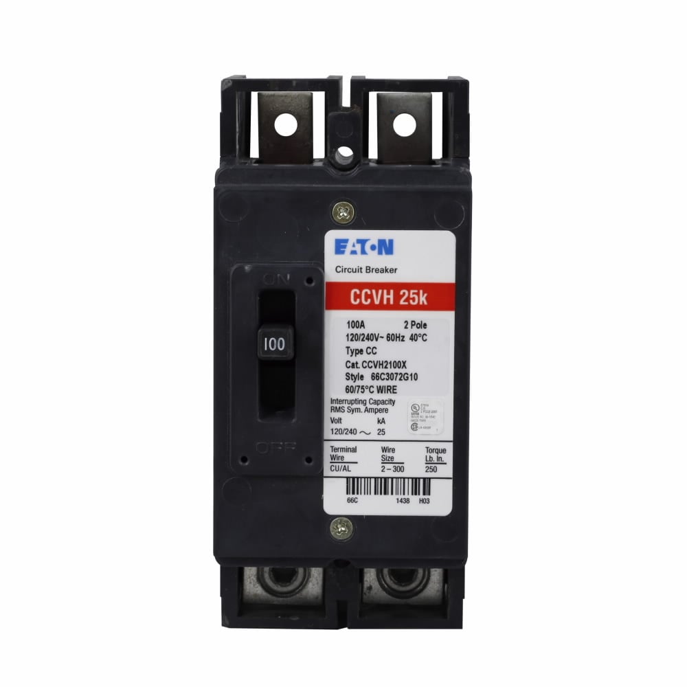 CCVH2125X Type CCV Tenant Main Circuit Breaker, 120/240 V AC, 125 A, 25 kA Interrupt, 2 Poles, Thermal Magnetic Trip