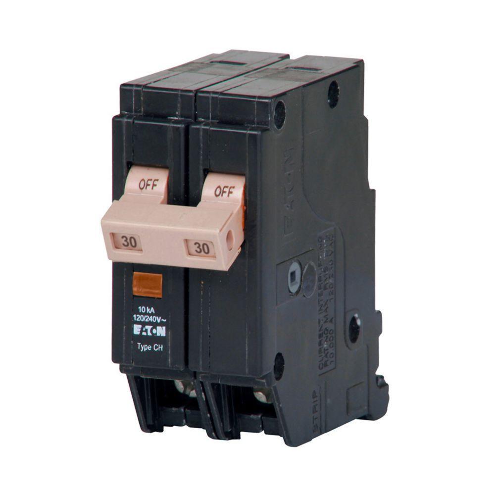 CHF230 Type CHF Standard Circuit Breaker With Mechanical Trip Flag, 120/240 V AC, 30 A, 10 kA Interrupt, 2 Poles