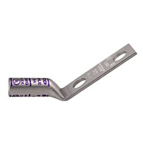 CLNB-350-12-134-4 SureCrimp 2-Hole Type CLNB Lug Compression Connector, 3/0 AWG to 350 kcmil Flex Copper Conductor, Die Code: 71, 1/2 in Stud, Copper
