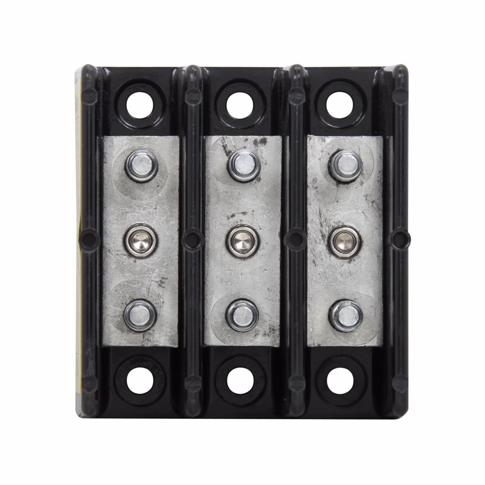 16290-3 Barrier Power Terminal Block, 600 V AC/DC, 150 A, 3 Poles, Aluminum/Thermoplastic