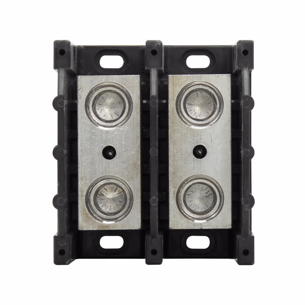 16306-2 Barrier Power Splicer Block, 600 V AC/DC, 380 A, 2 Poles, 6 AWG to 500 kcmil Cu/Al Line Wire, Aluminum/Thermoplastic
