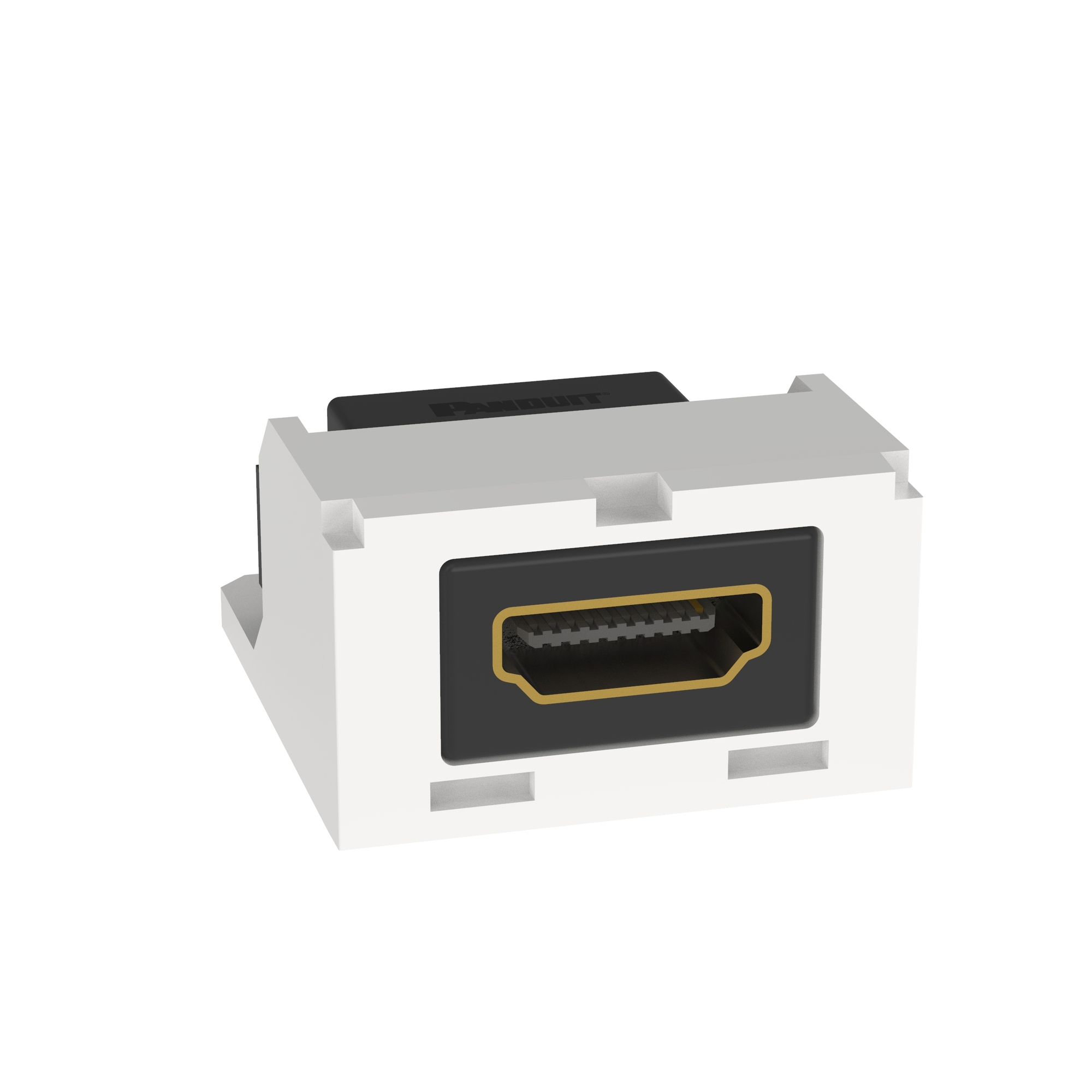 CMHDMIWH PanNet Type A 2-Position Dual Space HDMI 2.0 Module, Female x Female Connector, Coupler Termination, White