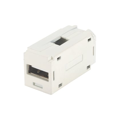 CMUSBAAEI Mini-Com 1-Position Single Space USB 2.0 Coupler Module, Female A x Female A Connector, 1 Port, Coupler Termination, Snap-Fit Mount, Electric Ivory