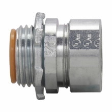 1658US Compression Insulated Threaded Conduit Connector, 3-1/2 in Trade, For Use With Thinwall EMT Conduit, Malleable Iron, Electro-Plated Zinc