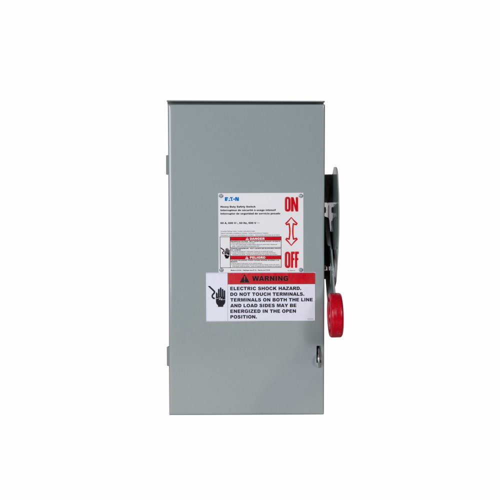 DH161URKN K Series Heavy Duty Non-Fusible DC Disconnect Safety Switch, 600 V AC, 30 A, 5 hp, SPST Contact, 1 Pole