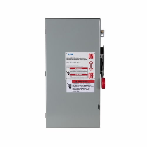 DH163NRK K Series Heavy Duty Fusible DC Disconnect Safety Switch With Neutral, 600 V AC, 100 A, SPST Contact, 1 Poles