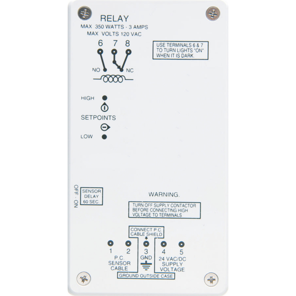 DHCM 1-Pole 2-Position High Bay Standard Photocell Control Module, For Use With Daylight Harvesting Control Unit, Thermoplastic, White