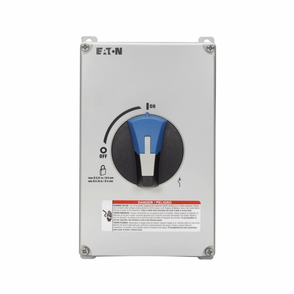 ER53060UPGB Enclosed Non-Fusible Rotary Disconnect Switch, 600 V AC, 60 A, 15 hp, 30 hp, 3 Poles