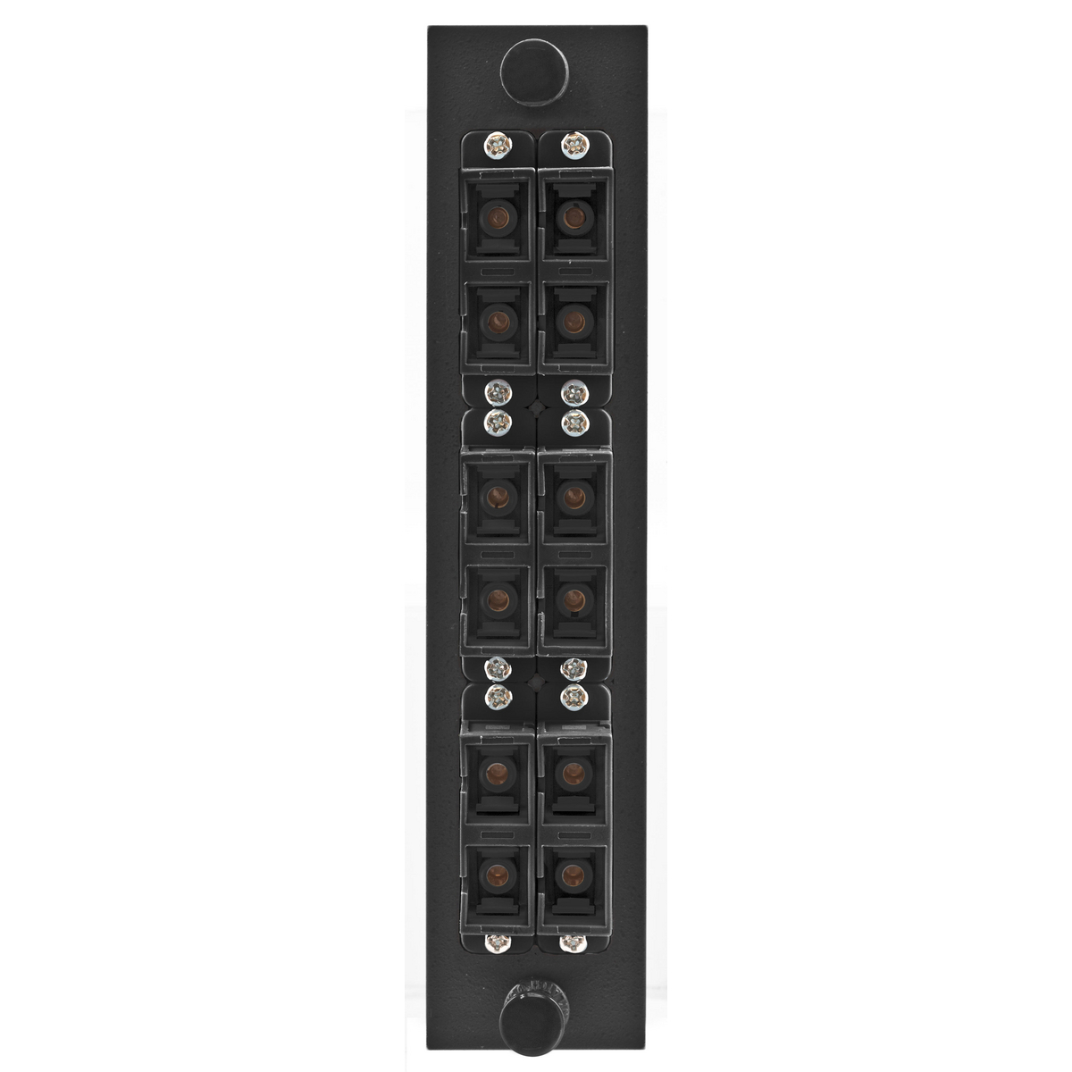 FSPSCDM6BK 12-Port Duplex High Density Pre-Loaded Standard Fiber Adapter Panel, SC End A, SC End B, (12) 125 um Multi-Mode Fiber