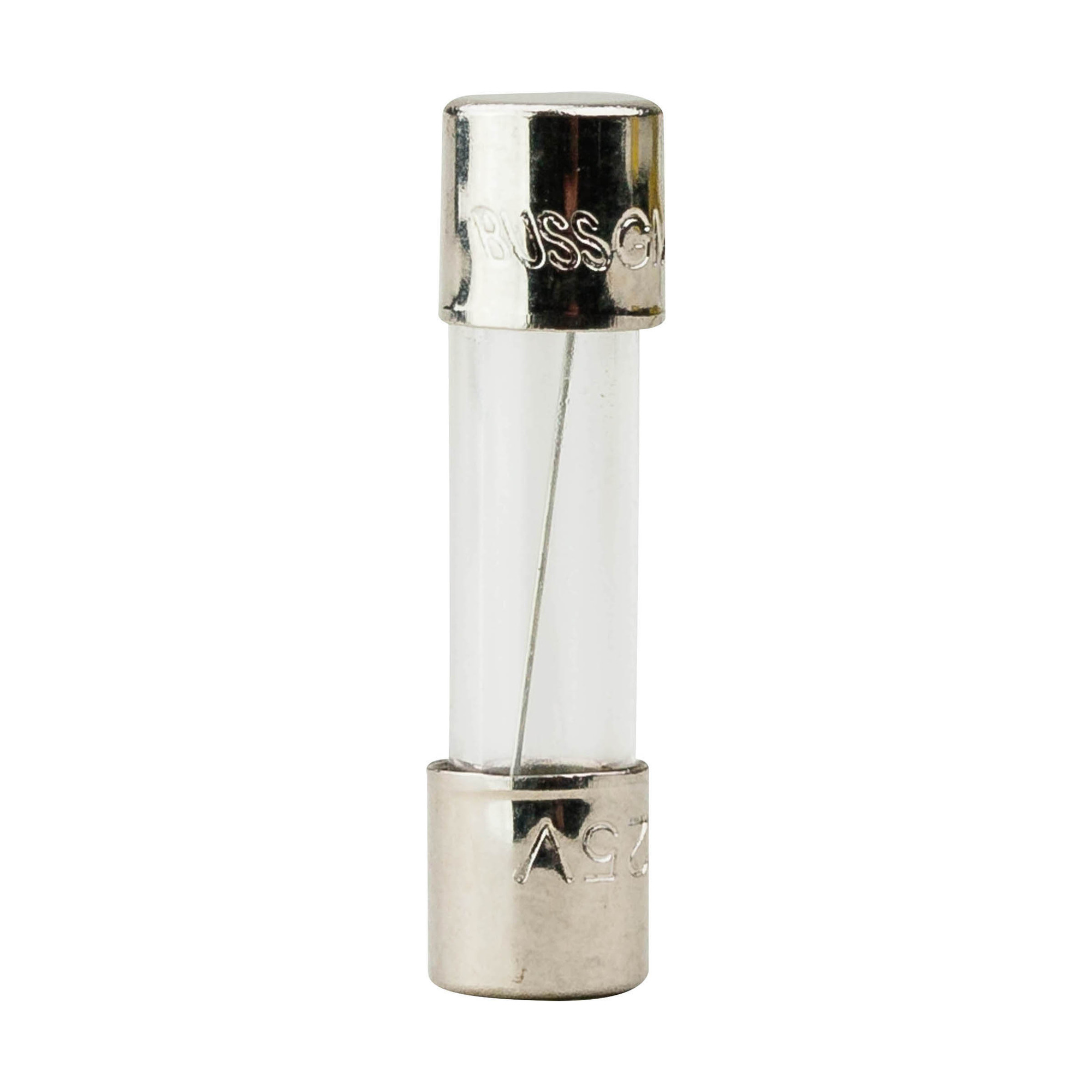 GMC-6-R Low Breaking Medium Time Delay Fuse With Nickel Plated Brass End Caps, 6 A, 125 V AC, 10 kA, Cylindrical Body
