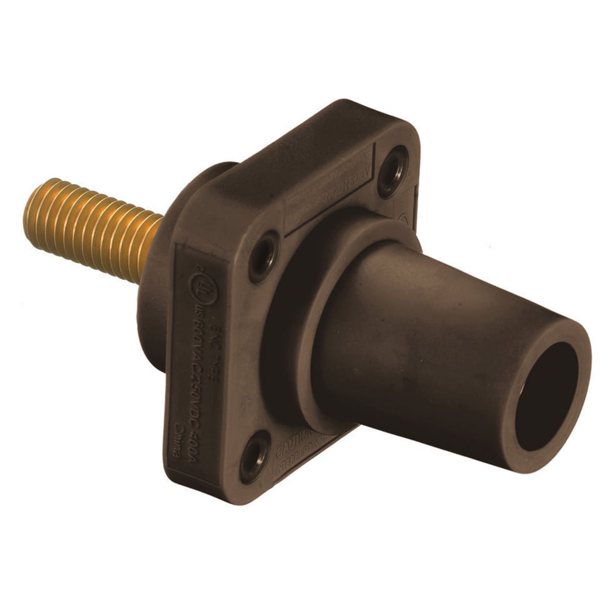 HBLFRSCBN 16 Series 1-Pole Female Heavy Duty Industrial Grade Standard Straight Single Pole Receptacle With 300/400 A Plug, 600 V AC/250 V DC, 400 A, 4 to 4/0 AWG Wire, Stud Connection