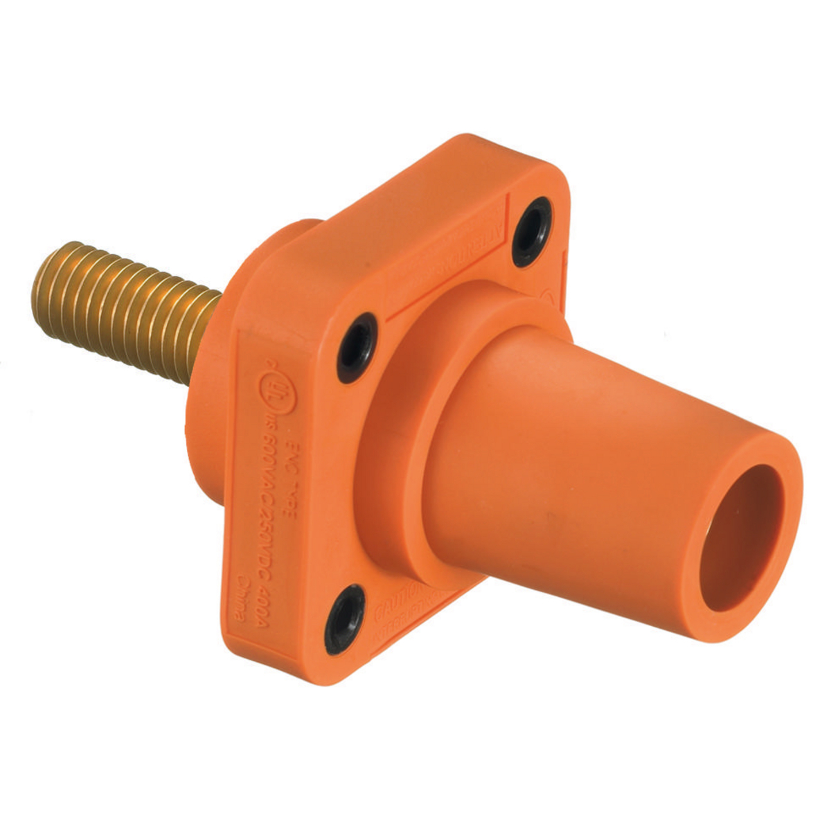 HBLFRSCO 16 Series 1-Pole Female Heavy Duty Industrial Grade Single Pin Standard Straight Single Pole Receptacle With 300/400 A Plug, 600 V AC/250 V DC, 400 A, 4 to 4/0 AWG Wire, Stud Connection