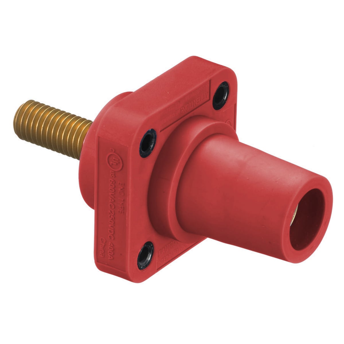 HBLFRSCR 16 Series 1-Pole Female Heavy Duty Industrial Grade Standard Straight Single Pole Receptacle With 300/400 A Plug, 600 V AC/250 V DC, 400 A, 4 to 4/0 AWG Wire, Stud Connection