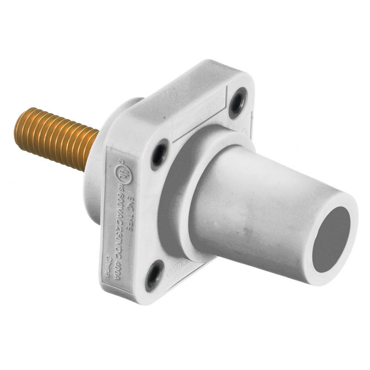 HBLFRSCW 16 Series 1-Pole Female Heavy Duty Industrial Grade Standard Straight Single Pole Receptacle With 300/400 A Plug, 600 V AC/250 V DC, 400 A, 4 to 4/0 AWG Wire, Stud Connection