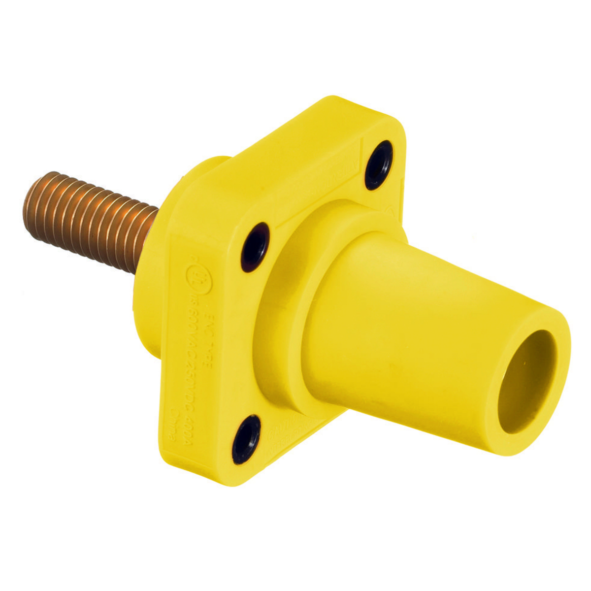 HBLFRSCY 16 Series 1-Pole Female Standard Straight Single Pole Receptacle With 300/400 A Plug, 600 V AC/250 V DC, 400 A, 4 to 4/0 AWG Wire, Stud Connection