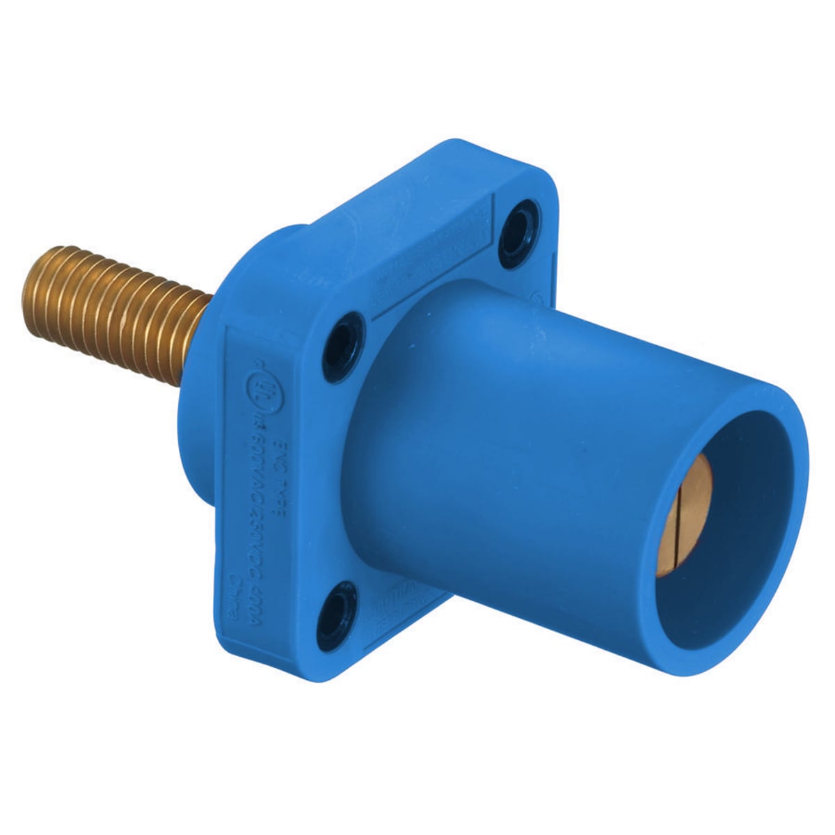HBLMRSCBL 16 Series 1-Pole Heavy Duty Industrial Grade Male Standard Single Pole Receptacle With 300/400 A Plug, 600 V AC/250 V DC, 400 A, 4 to 4/0 AWG Wire, Screw Terminal Connection