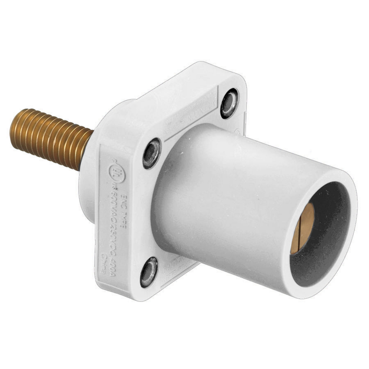 HBLMRSCW 16 Series 1-Pole 1-Flanged Male Standard Single Pole Receptacle With 300/400 A Plug, 600 V AC/250 V DC, 400 A, 4 to 4/0 AWG Wire, Screw Terminal Connection