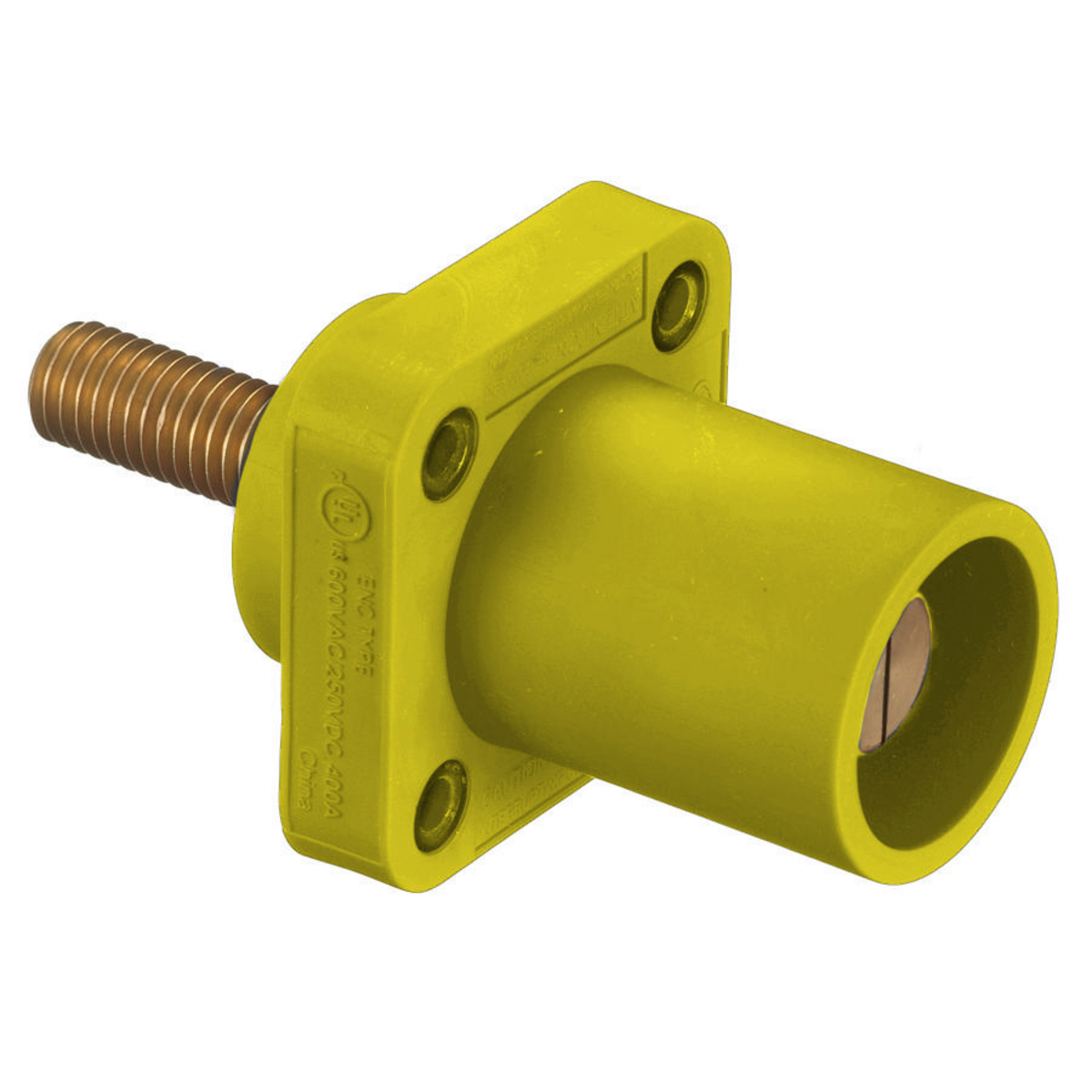 HBLMRSCY 16 Series 1-Pole Heavy Duty Industrial Grade Male Standard Single Pole Receptacle With 300/400 A Plug, 600 V AC/250 V DC, 400 A, 4 to 4/0 AWG Wire, Screw Terminal Connection