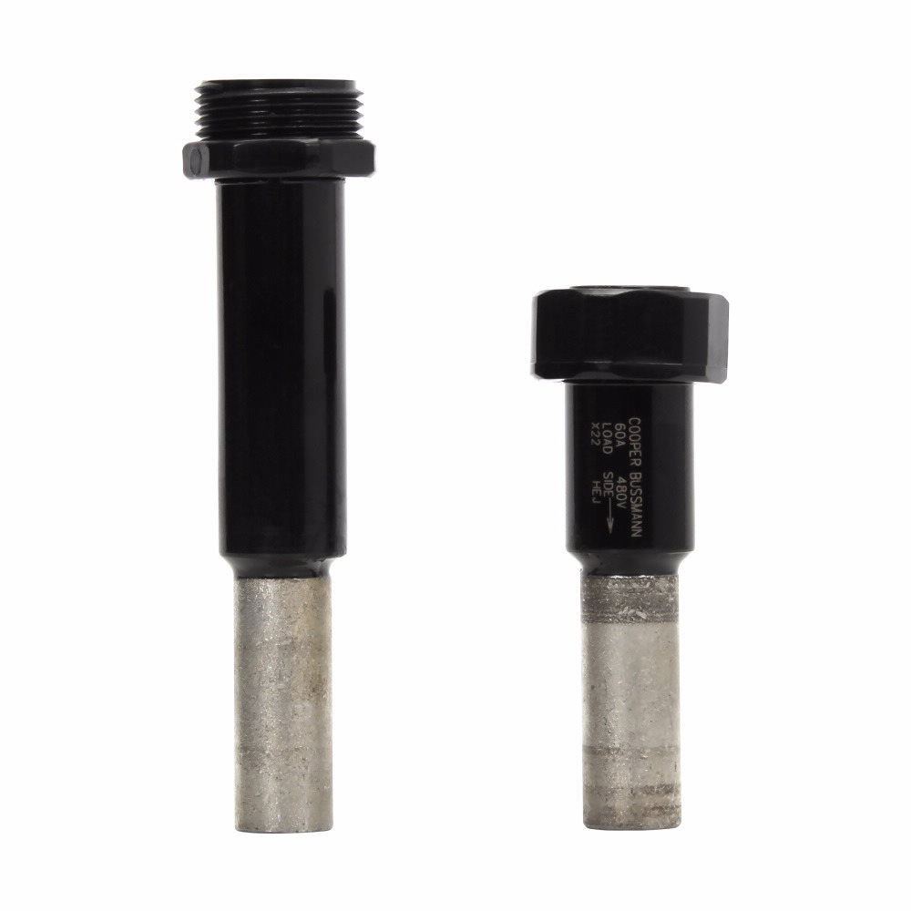 Eaton Bussmann series HEJ inline fuse holder, 480V, 35-60A, Loadside: Copper crimp #6 (2 per terminal)/#2 (1 per terminal), Lineside: Copper crimp #6 (2 per terminal)/#2 (1 per terminal), Single-pole