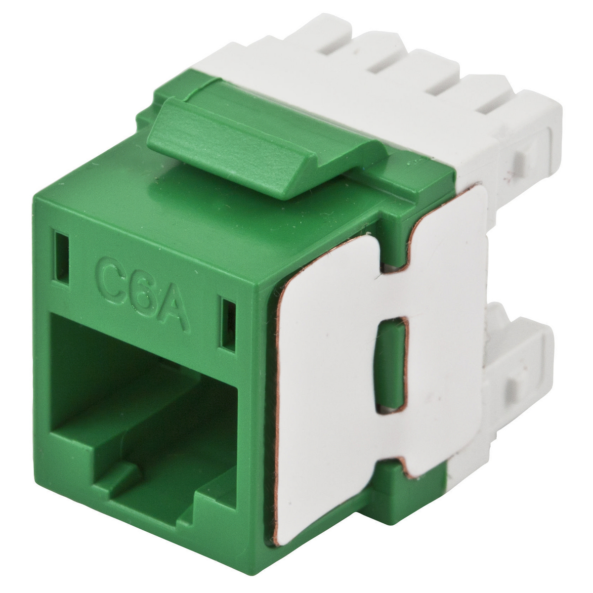 HJ6AGN Ascent Cat6A Standard Universal Jack Insert, Keystone Module, Thermoplastic, Green