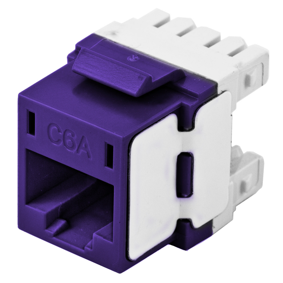 HJ6AP Ascent Cat6A Standard Universal Jack Insert, Keystone Module, Thermoplastic, Purple