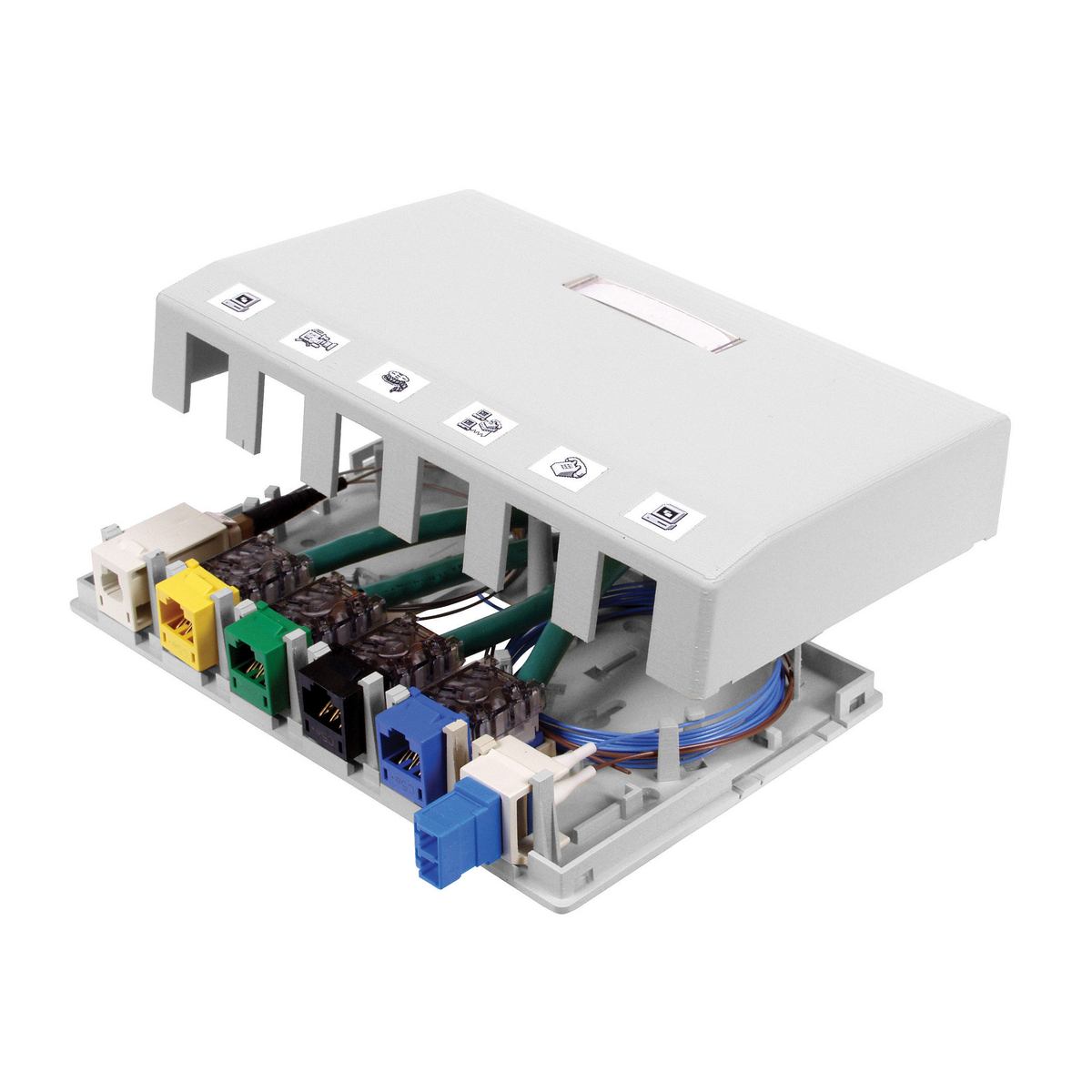 ISB6W 6-Port Standard Surface Mount Box, Surface Mount, Composite