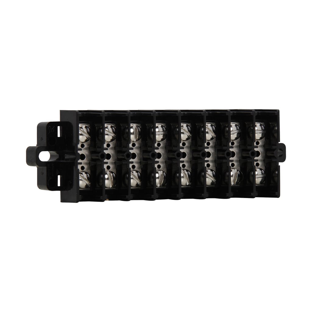 KU12 Double Row Distributor Assembly Terminal Block, 600 V, 60 A, 12 Poles, Panel Mount