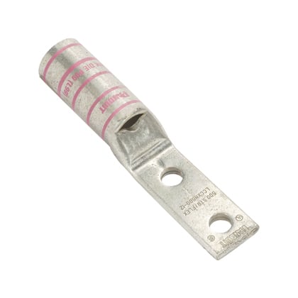 LCCXN650-12-6 Pan-Lug 2-Hole Compression Connector Lug, 646.4 kcmil Flexible Copper Conductor, Die Code: P106, 1/2 in Stud, Tin Plated Copper