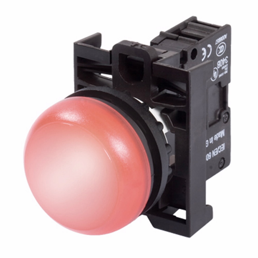 M22-L-R-230R-P Modular Illuminated Indicating Light Operator, 22.5 mm, Flush Operator, Red