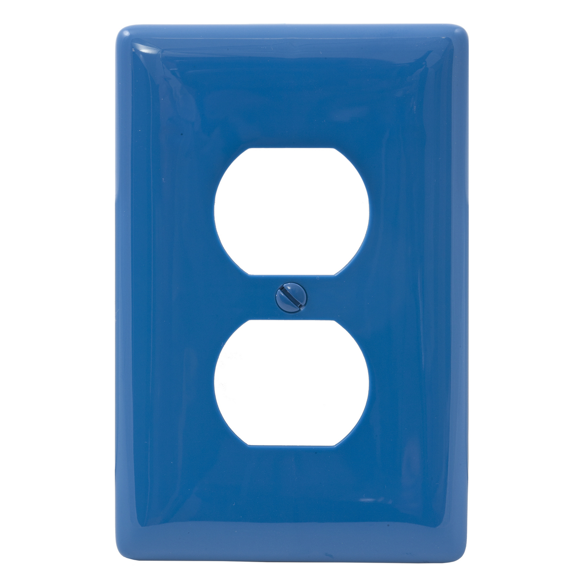 NPJ8BL Mid-Size Standard Wall Plate, 1 Gangs, 3.13 in W x 4.88 in H, Nylon, Blue
