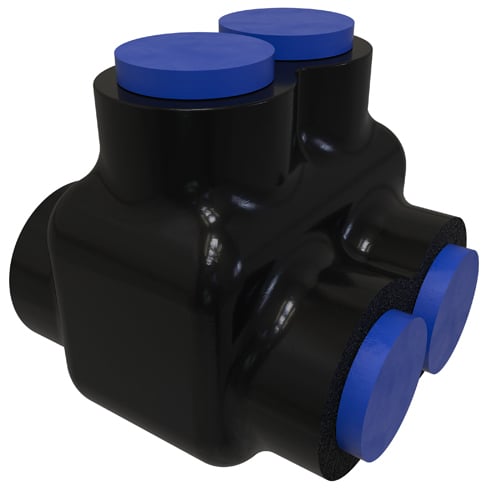 PBTD-2-1/0-F NIMBUS4FLEX Type PBTF 2-Sided Entry 2-Port Dual Rated Insulated Flexible Multi-Tap Connector, Aluminum/Copper Conductor, Aluminum