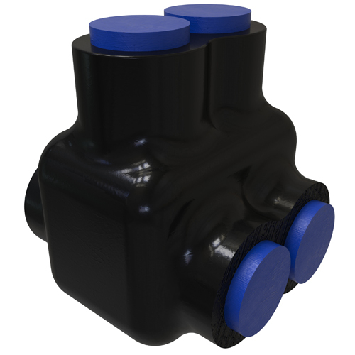 PBTD-2-4-F NIMBUS4FLEX Type PBTF 2-Sided Entry 2-Port Dual Rated Insulated Flexible Multi-Tap Connector, Aluminum/Copper Conductor, Aluminum