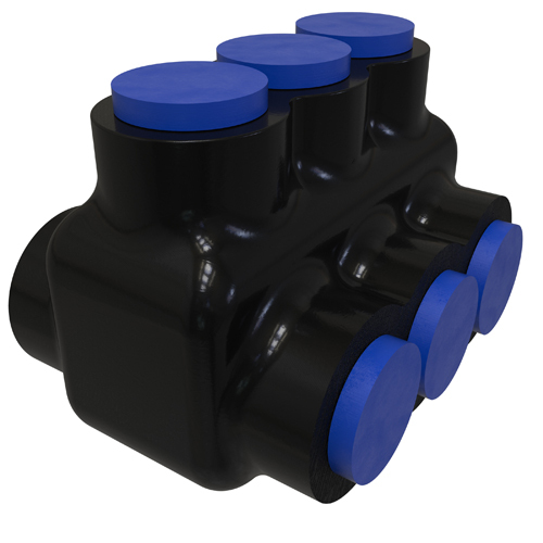 PBTD-3-1/0-F NIMBUS4FLEX Type PBTF 2-Sided Entry 3-Port Dual Rated Insulated Flexible Multi-Tap Connector, Aluminum/Copper Conductor, Aluminum