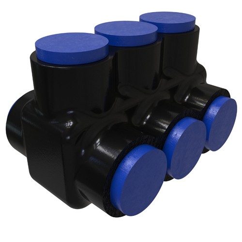 PBTD-3-250-F NIMBUS4FLEX Type PBTF 2-Sided Entry 3-Port Dual Rated Insulated Flexible Multi-Tap Connector, Aluminum/Copper Conductor, Aluminum
