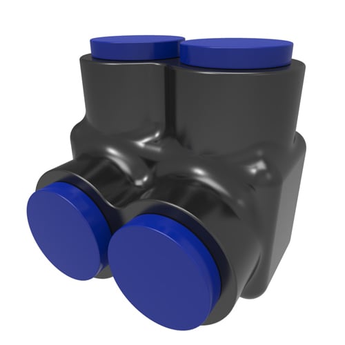 PBTS-2-250-F NIMBUS4FLEX Type PBTF 1-Side Entry 2-Port Dual Rated Insulated Flexible Multi-Tap Connector, Aluminum/Copper Conductor, Aluminum