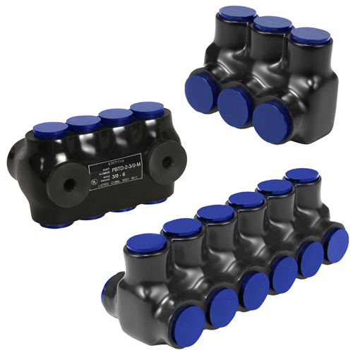PBTS-4-4-F NIMBUS4FLEX Type PBTF 1-Side Entry 4-Port Dual Rated Insulated Flexible Multi-Tap Connector, Aluminum/Copper Conductor, Aluminum