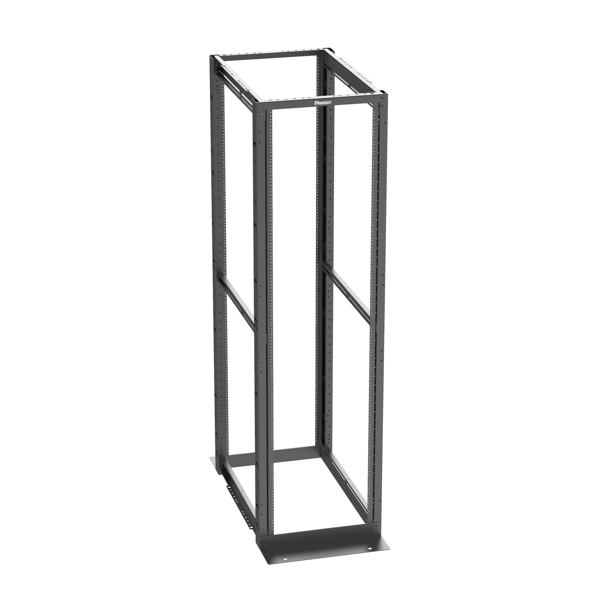 R4P36 4-Post Open Premium Rack With Adjustable Mounting Rail, 84 in H x 23-1/4 in W x 36 in D, 2500 lb Load, 45 Shelves